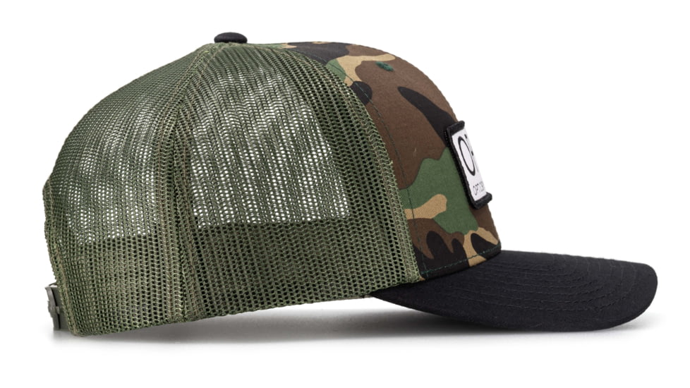 OPMOD Trucker Hat Embroidered Patch, Green Camo/Loden/Black, OPMGreen Camo/Loden/Black