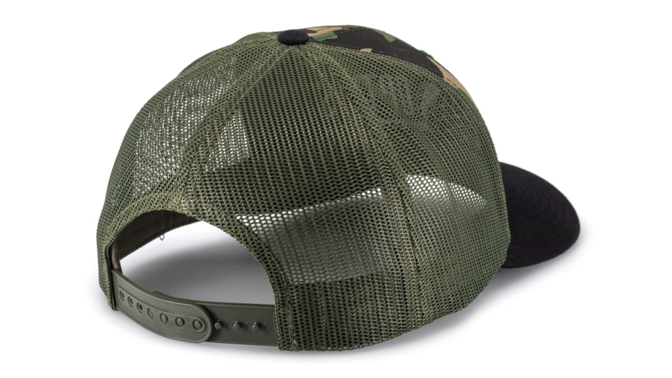 OPMOD Trucker Hat Embroidered Patch, Green Camo/Loden/Black, OPMGreen Camo/Loden/Black