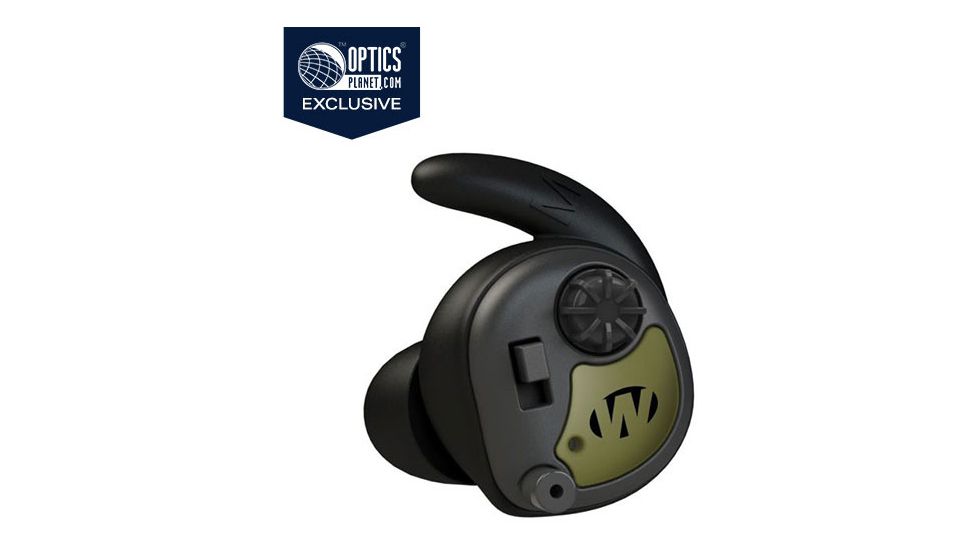 OpticsPlanet Exclusive Walkers Silencer In The Ear Digital Ear Buds, 3 Tip Sizes, 25 NRR, Olive Drab Green, GWP-SLCH-ODG