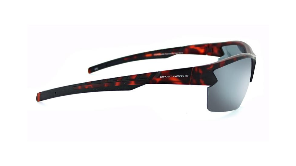 Optic Nerve Bristol Sunglasses, Matte Demi Frame, Polarized Smoke Lens with Silver Mirror Lens 82007