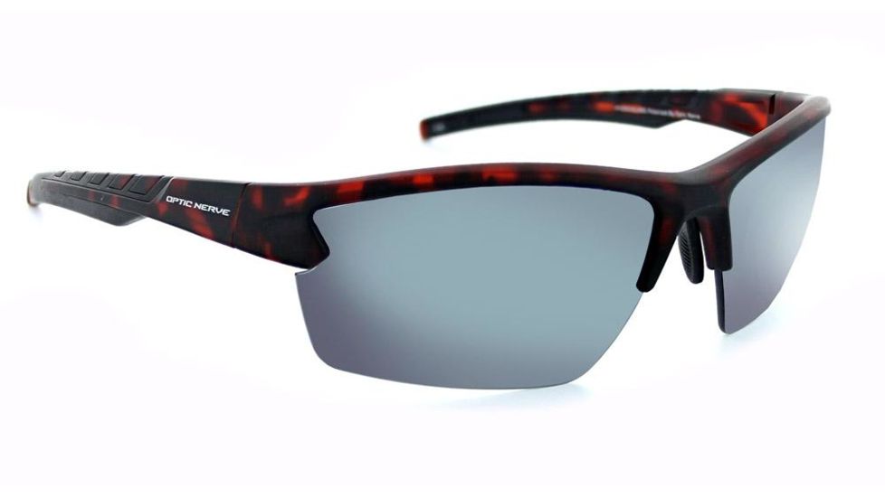 Optic Nerve Bristol Sunglasses, Matte Demi Frame, Polarized Smoke Lens with Silver Mirror Lens 82007