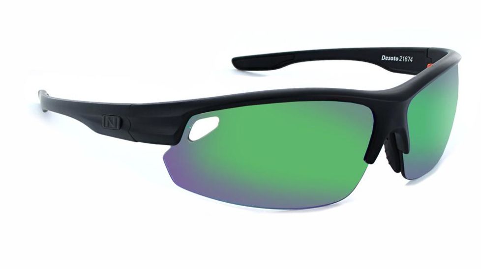 Optic Nerve Desoto Flip Off Sunglasses, Matte Black Frame, Lens 3 Sets- Brown with Green Mirror, Copper, Clear 21674
