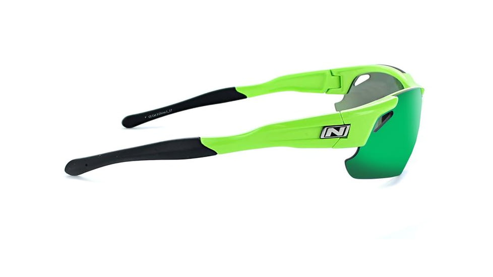 Optic Nerve Neurotoxin 3.0 Sunglasses, Shiny Green Frame, Lens 3 Sets- Smoke with Green Mirror, Copper, Clear 14409
