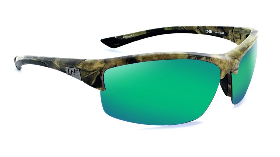 Optic Nerve One Archer Sunglasses, Matte Camo Frame, Polarized Smoke with Green Mirror Lens 18039