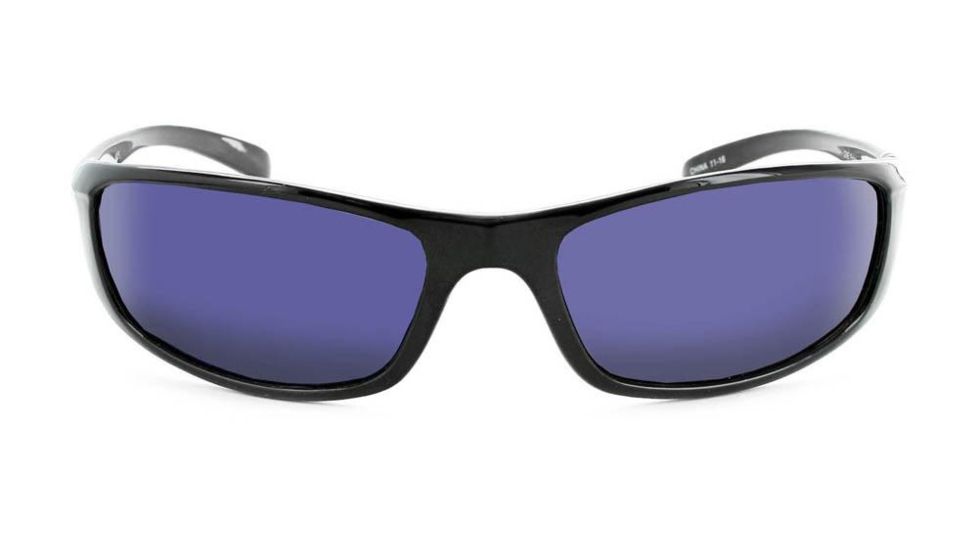 Optic Nerve One Backwoods Sunglasses, Flash Black Frame, Polarized Grey with Blue Mirror Lens 16075