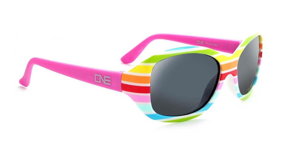 Optic Nerve One SkipIt Kids Sunglasses, 5 Years and Under, Rainbow Frame, Polarized Smoke Lens 16141