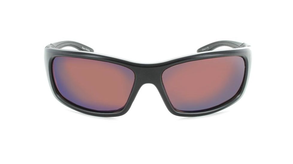 Optic Nerve One StrikezOne Sunglasses, Shiny Black Frame, Polarized Brown with Blue Mirror Lens 17021