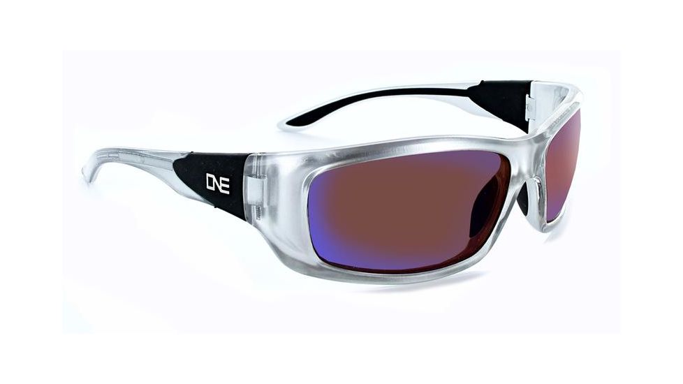 Optic Nerve One StrikezOne Sunglasses, Shiny Silver Frame, Polarized Brown with Blue Mirror Lens 18002