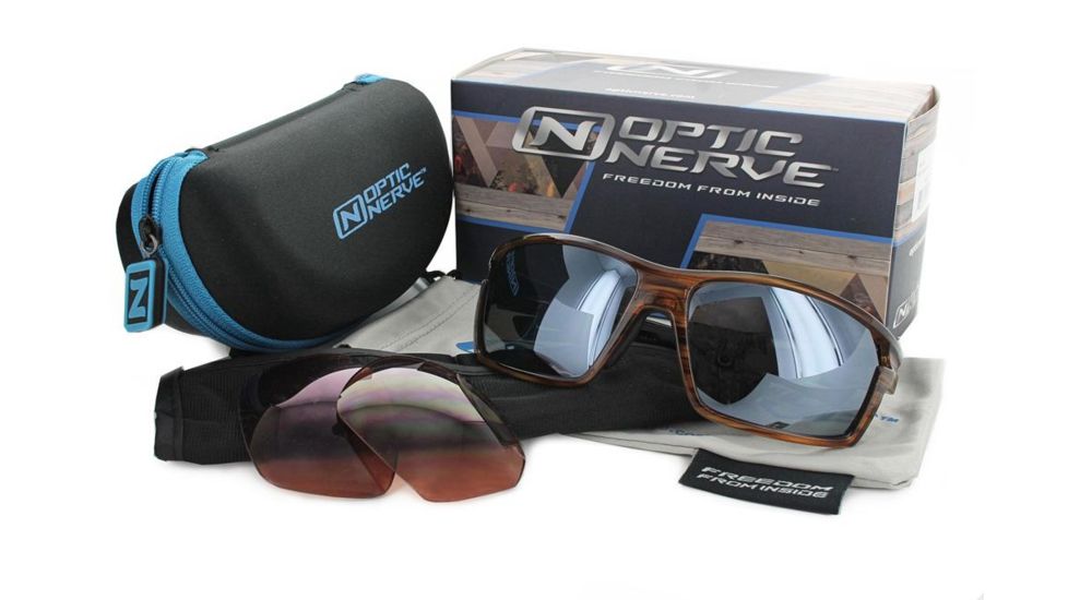 Optic Nerve Primer Polarized Sunglasses, Shiny Dark Driftwood Demi, 21821
