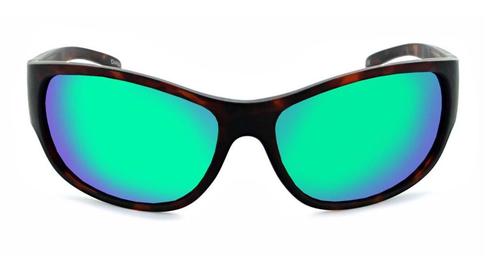 Optic Nerve Remora Sunglasses, Matte Demi Frame, Polarized Copper Lens w/Green Mirror Lens 82008