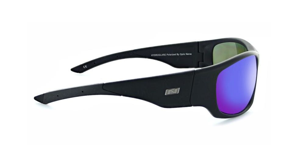 Optic Nerve Triton Sunglasses, Matte Black Frame, Polarized Grey Lens w/Blue Mirror Lens 82010