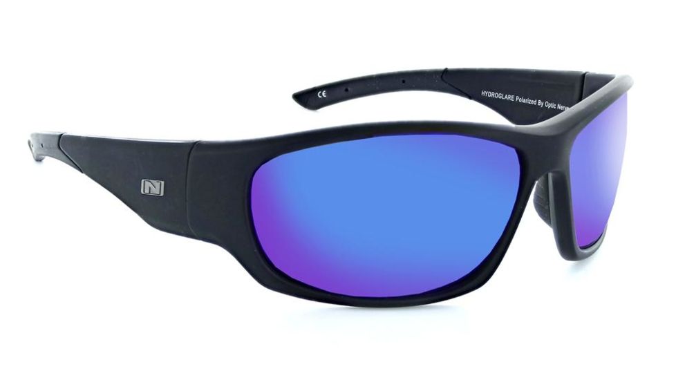 Optic Nerve Triton Sunglasses, Matte Black Frame, Polarized Grey Lens w/Blue Mirror Lens 82010
