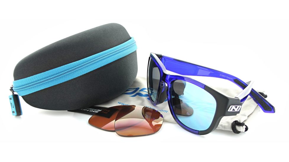 Optic Nerve Vesper Sunglasses, Shiny Crystal Navy w/ Matte Black, 21903
