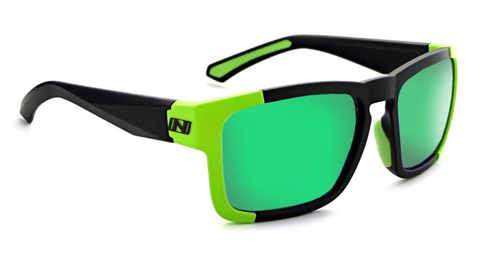 Optic Nerve Vettron Sunglasses, Matte Black w/Matte Aluminum Green Frame, Lens 2 Sets- Smoke w/ Green Mirror, Copper 21806
