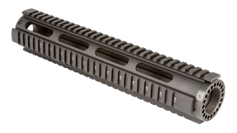 OpticsPlanet Exclusive OpticsPlanet 12.6 inch Quad Rail, Free Float Handguard, Rifle Length, Black, QRFR12