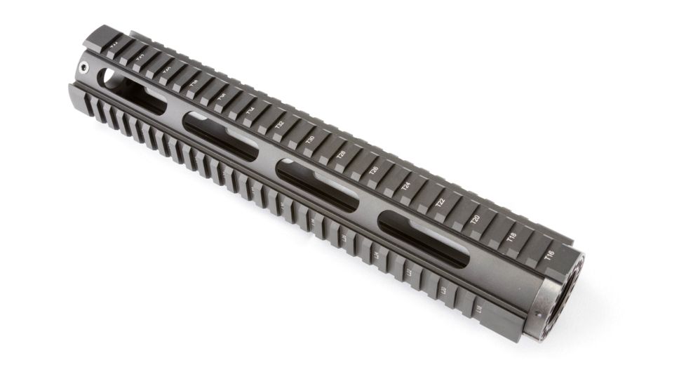 OpticsPlanet Exclusive OpticsPlanet 12.6 inch Quad Rail, Free Float Handguard, Rifle Length, Black, QRFR12, EDEMO1