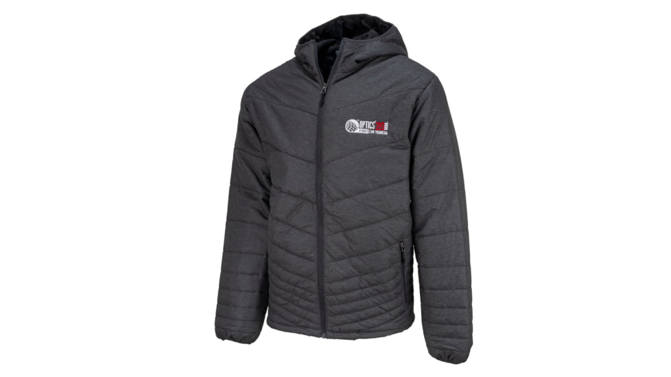 OpticsPlanet Exclusive OpticsPlanet 20th Anniversary Hooded Puffer Jacket - Men's, Carbon, 3XL, OP-HOOD-CB-3XL
