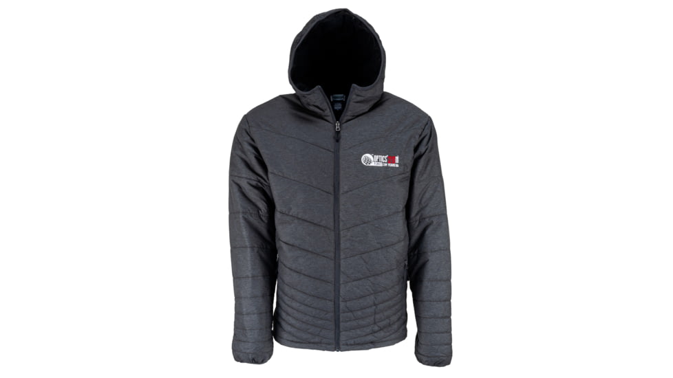OpticsPlanet Exclusive OpticsPlanet 20th Anniversary Hooded Puffer Jacket - Men's, Carbon, 3XL, OP-HOOD-CB-3XL