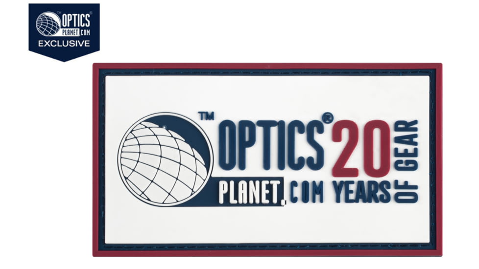 OpticsPlanet Exclusive OpticsPlanet 20th Anniversary Morale Patch, White, OP20PATCH