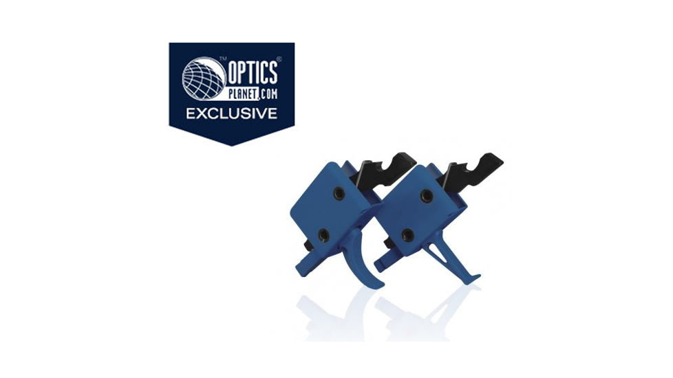 OpticsPlanet Exclusive CMC Triggers AR-15 Drop-in Single Stage Trigger Group,Flat,3.5lb Pull Weight,NRA Blue, 91503 BLUE