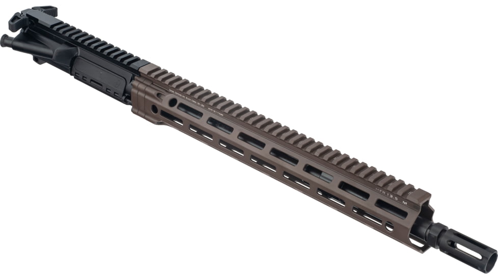 OpticsPlanet Exclusive Daniel Defense Custom A4 Upper Receiver Group, 14.5 in, GV MID Daniel Defense Extended Flash Suppressor, MFR 13.5 Mil Spec, Black/Brown, DD-CTM-URG-OP2