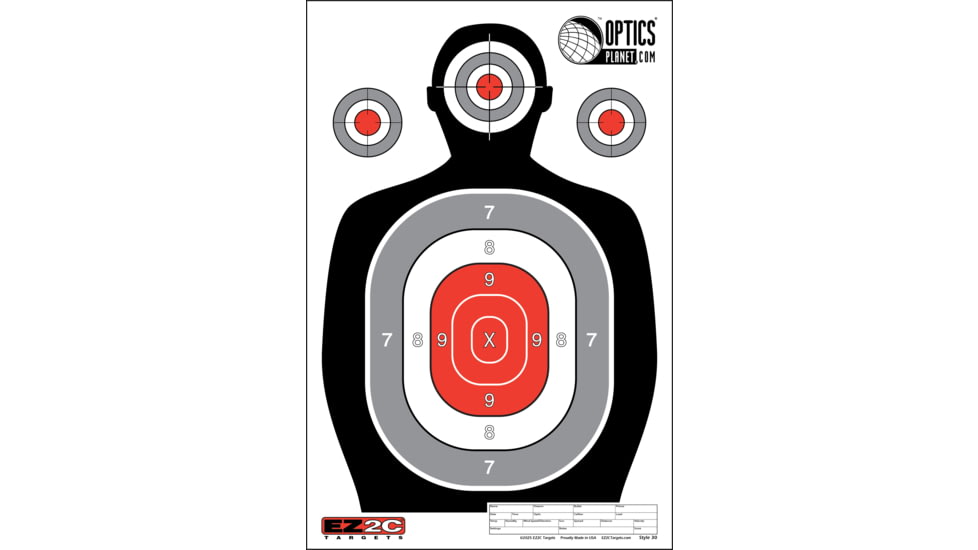 OpticsPlanet Exclusive EZ2C Targets Silhouette Target - 25 Pack, Red/Black, 12x18 in, EZ2CS030