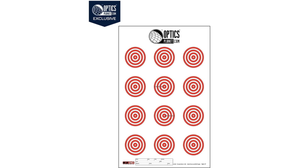 OpticsPlanet Exclusive EZ2C Targets Style 27, Orange and Black Ink on High Quality White Paper, 25 Pack, EZ2CS027