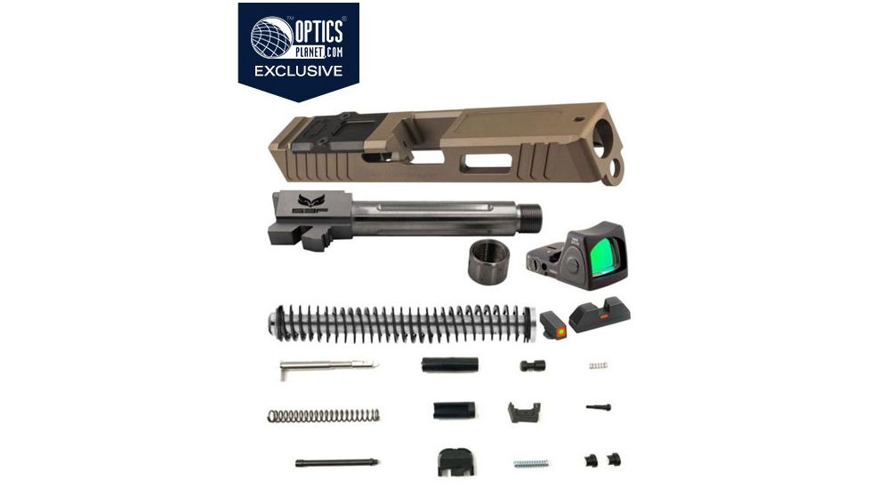 OpticsPlanet Exclusive Glock 19 Gen 4 FDE Build Kit w/ Trijicon RMR 3.25 MOA Red Dot Sight