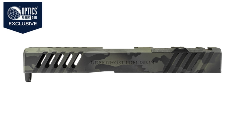 OpticsPlanet Exclusive Grey Ghost Precision GGP Glock 19 Gen 3 Slide, RMR Cut-Version 1, MultiCam, Black, GGP-19-3-RMR-BMC