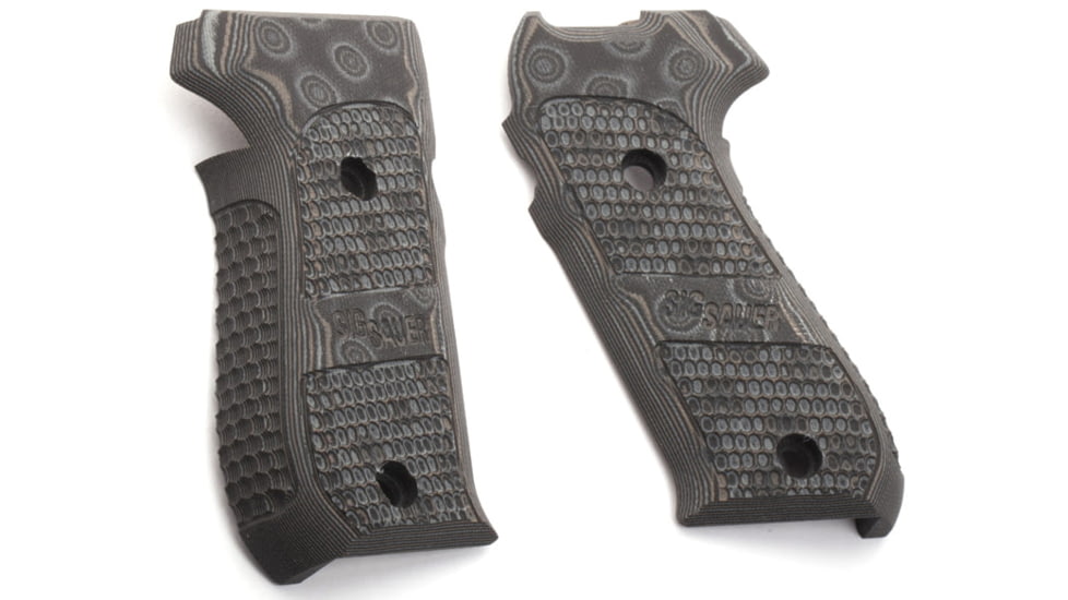 OpticsPlanet Exclusive Hogue Handgun Grip, SIG Sauer P220 DA/SA, G10, Piranha Pattern, G-Mascus Black/Grey, Sig P220, 20137-7SIGBLKGRY