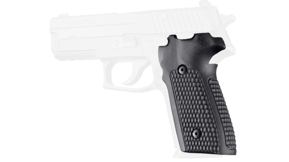 OpticsPlanet Exclusive Hogue Handgun Grip, SIG Sauer P228/ P229, G10, Piranha Pattern, Solid Black, Sig P228/P229, 28139-7SIG