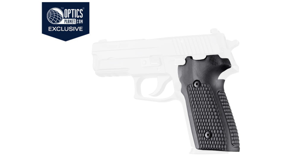 OpticsPlanet Exclusive Hogue Handgun Grip, SIG Sauer P228/ P229, G10, Piranha Pattern, Solid Black, Sig P228/P229, 28139-7SIG