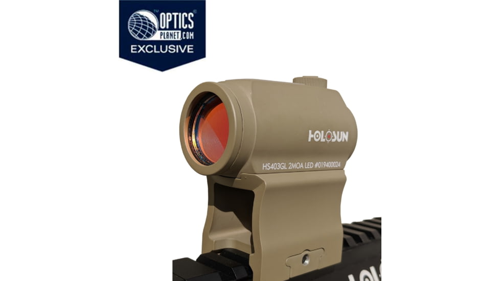 OpticsPlanet Exclusive Holosun HS403GL 2 MOA Micro Red Dot Sight