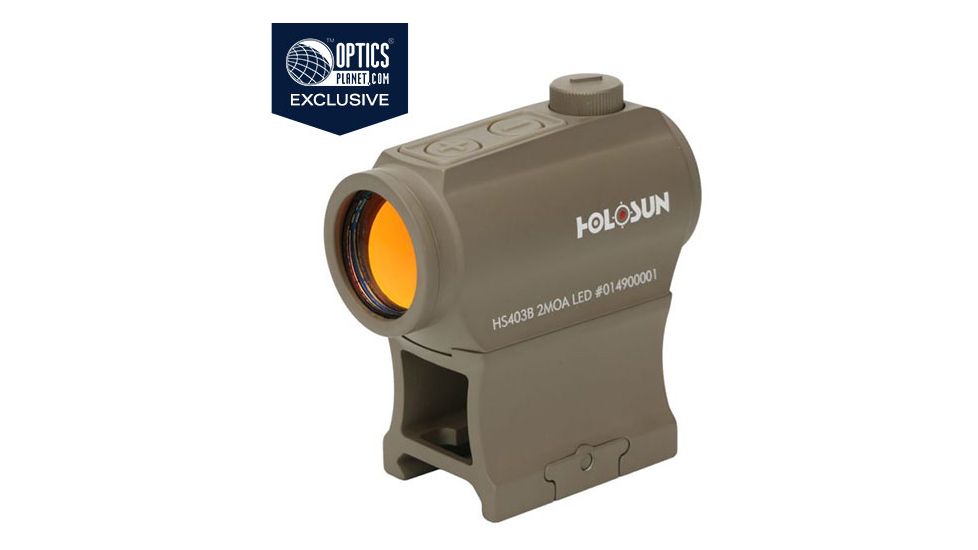 OpticsPlanet Exclusive Holosun Red Dot Sight, Flat Dark Earth, HS403B-FDE