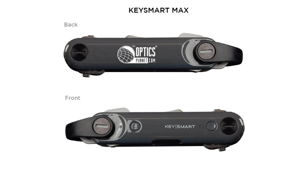 OpticsPlanet Exclusive KeySmart Max Smart Location Tracking Key Holder, Custom, Steel Gray, KS421-C-OP-STL