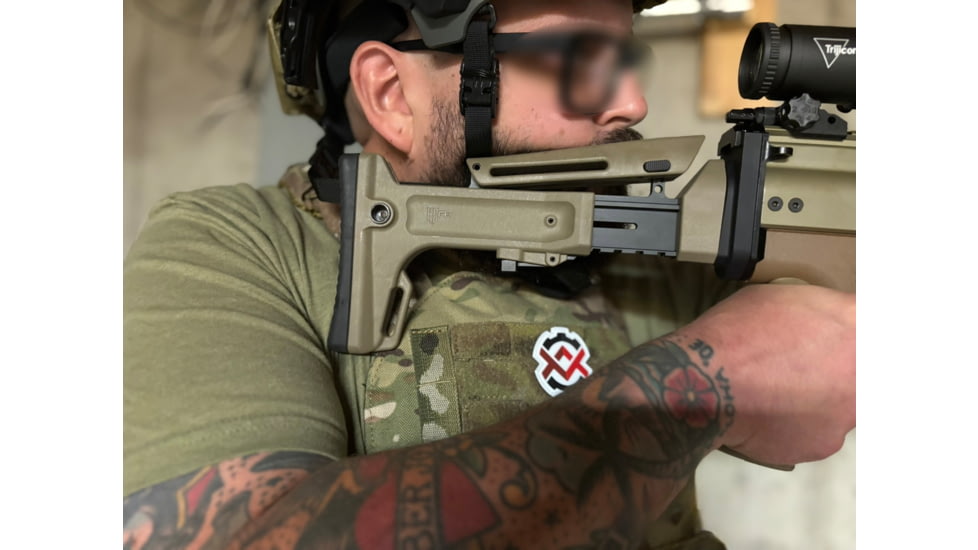 OpticsPlanet Exclusive Kinetic Development Group FN SCAR Folding Rifle Stock, Black, SCP5-MK2-201