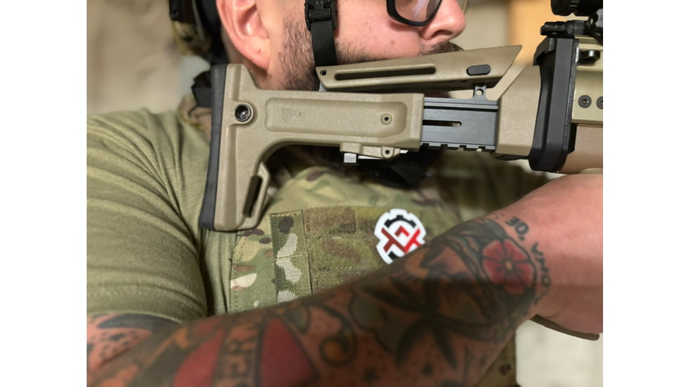 OpticsPlanet Exclusive Kinetic Development Group FN SCAR Folding Rifle Stock, Black, SCP5-MK2-201