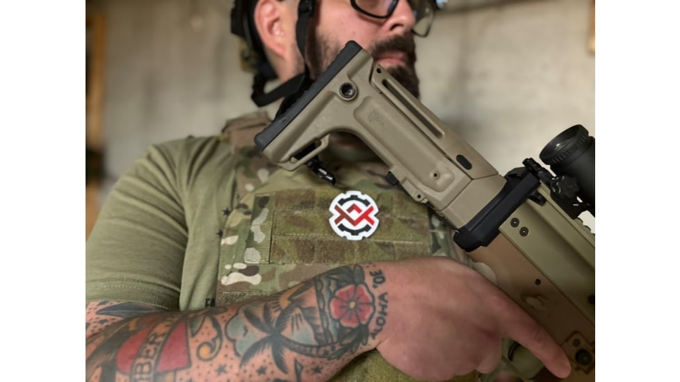 OpticsPlanet Exclusive Kinetic Development Group FN SCAR Folding Rifle Stock, Black, SCP5-MK2-201