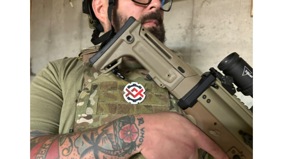 OpticsPlanet Exclusive Kinetic Development Group FN SCAR Folding Rifle Stock, Black, SCP5-MK2-201