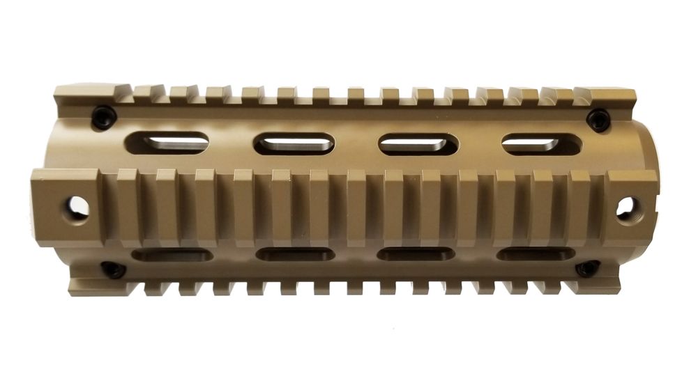 OpticsPlanet Exclusive M4 Cerakote Quad Rail Handguard, Carbine Length, Cerakote, Flat Dark Earth, NSN N, XOP-M4QRC