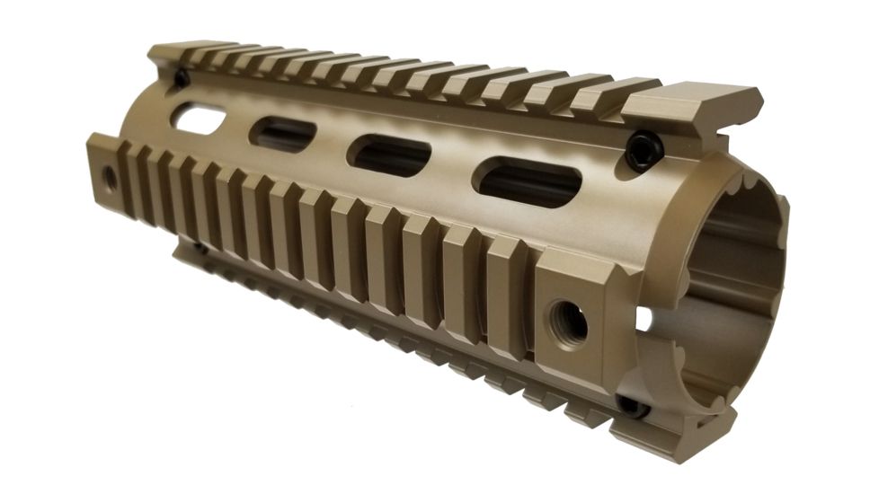 OpticsPlanet Exclusive M4 Cerakote Quad Rail Handguard, Carbine Length, Cerakote, Flat Dark Earth, NSN N, XOP-M4QRC, EDEMO1
