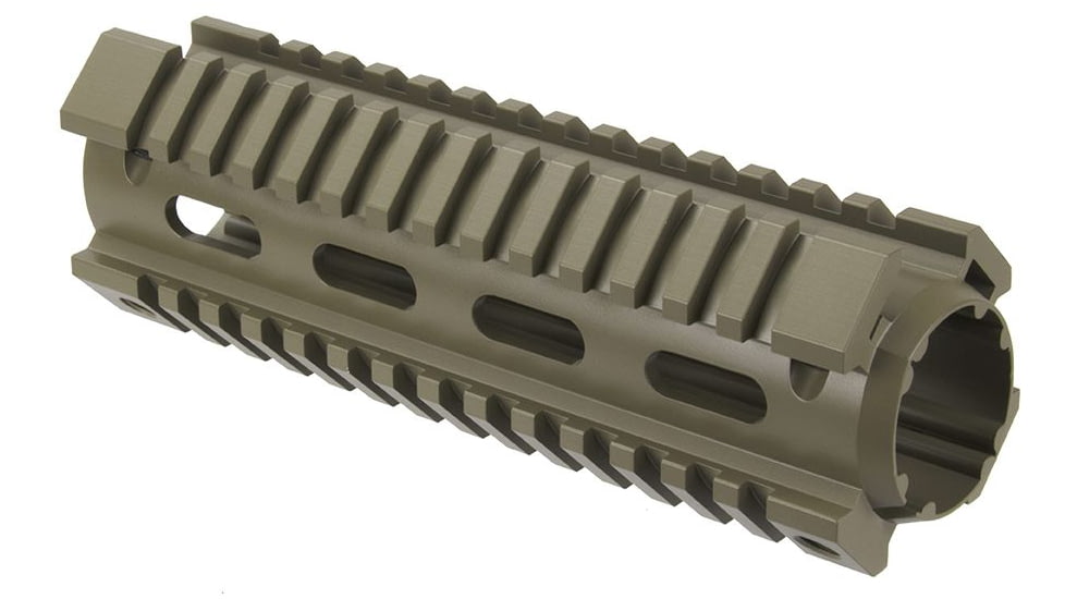 OpticsPlanet Exclusive M4 Cerakote Quad Rail Handguard, Carbine Length, Cerakote, Flat Dark Earth, NSN N, XOP-M4QRC