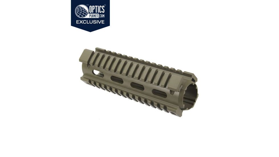 OpticsPlanet Exclusive M4 Cerakote Quad Rail Handguard, Carbine Length, Cerakote, Flat Dark Earth, NSN N, XOP-M4QRC