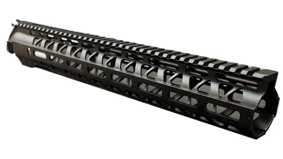OpticsPlanet Exclusive Moriarti AR-15 15in M-LOK Diamond Cut Slim Profile Free Float Handguard, Black, MA15-US-15-DMD