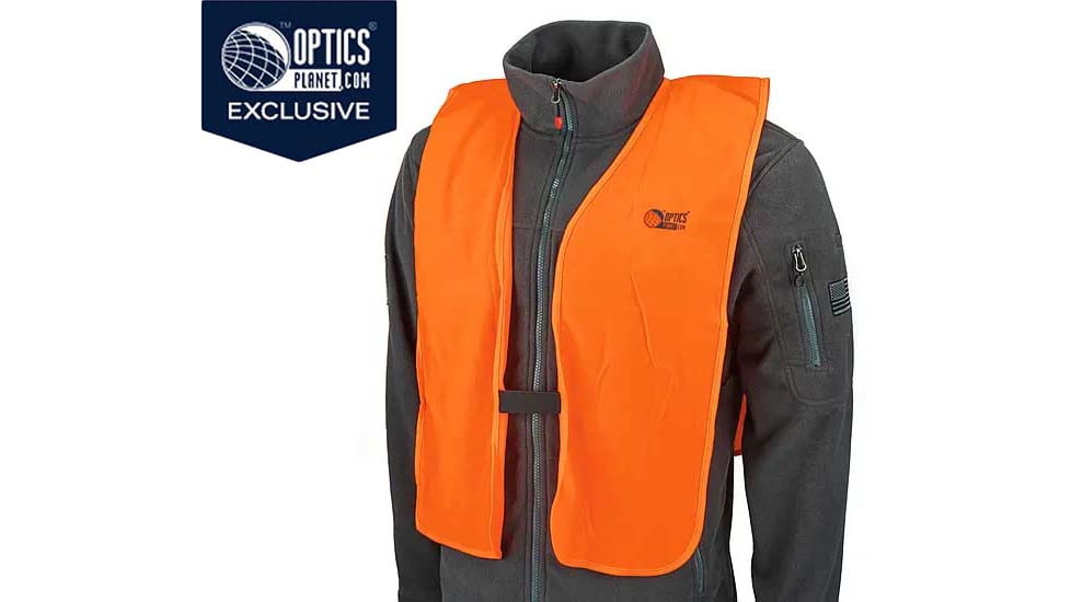 OpticsPlanet Exclusive OpticsPlanet Blaze Orange Hunting Safety Vest, Blaze Orange, Chest 38-48in, 15752-OP