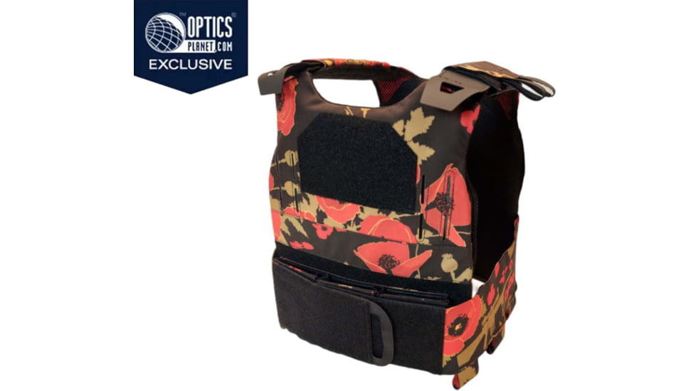 OpticsPlanet Exclusive OTTE Gear LVZ/OVT Plate Carrier, One Size, Poppies of War Black, TV1-POW-OS