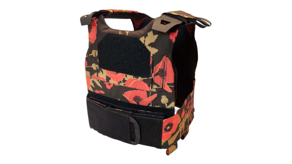 OpticsPlanet Exclusive OTTE Gear LVZ/OVT Plate Carrier, One Size, Poppies of War Black, TV1-POW-OS