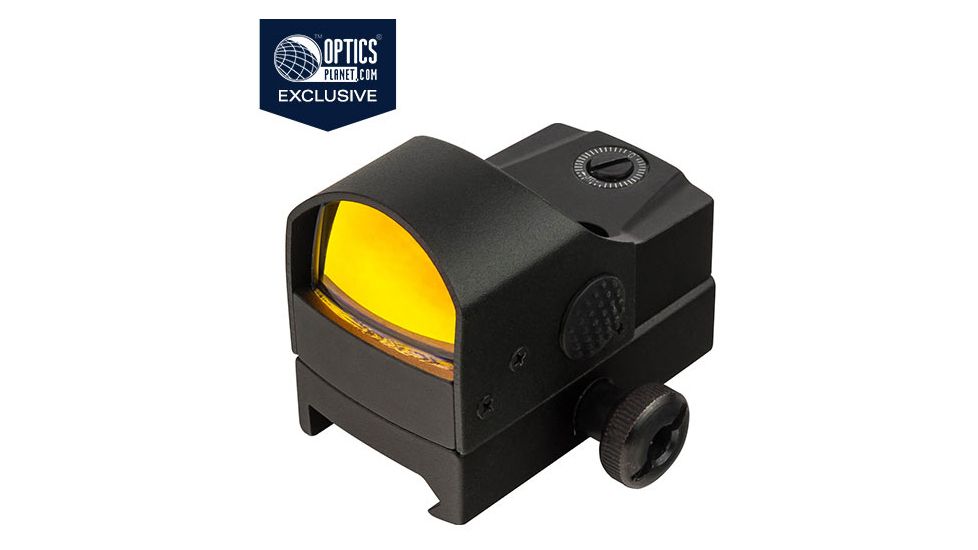 OpticsPlanet Exclusive Red Dot Mini Reflex Sight, 5 MOA Dot, Black, 12132