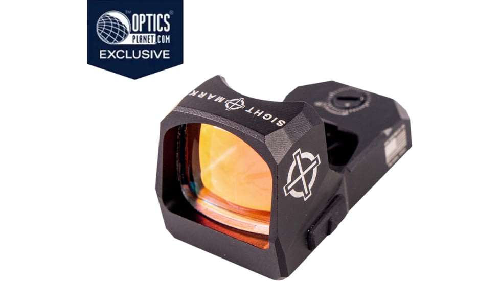 OpticsPlanet Exclusive Refurbished, SightMark 1x Mini Shot A-Spec Reflex Sight, Red Reticle, 2 MOA, 1 MOA, 25 yd, Black, SM26045