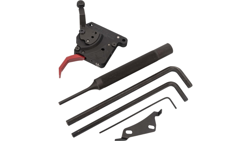 OpticsPlanet Exclusive Rise Armament OPMOD Reliant Hex-C Action Drop-in Rifle Trigger, Remington 700, Curved, 2-5lb, Black/Red, 850062094192